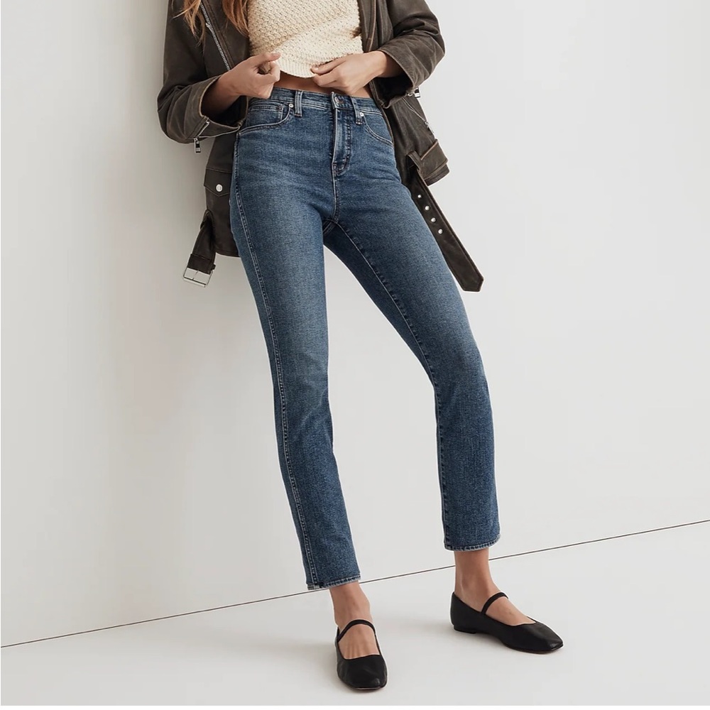 Madewell stovepipe jeans in vintner wash